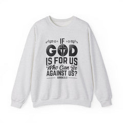 Heavy Blend Crewneck Sweatshirt "If God is For Us" black graphic