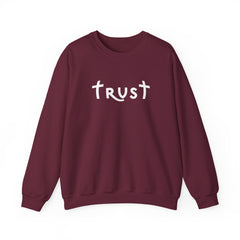 Heavy Blend Crewneck Sweatshirt "Trust"  white graphic
