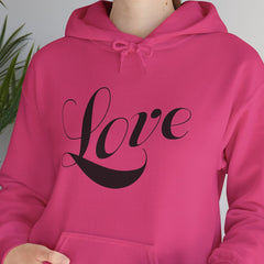 Heavy Blend™ Hooded Sweatshirt "Love" black font