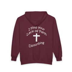 Heavy Blend Full Zip Hoodie Sweatshirt "I Find Your Lack of Faith Disturbing"