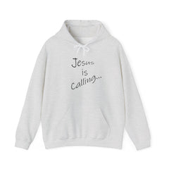 Heavy Blend Hooded Sweatshirt "Jesus is Calling" black font 1