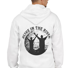 Heavy Blend™ Full Zip Hoodie Sweatshirt "Alive in the River" Printed on Back WF