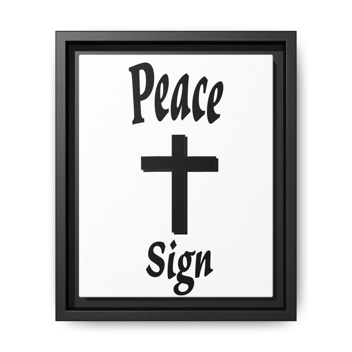 Peace Cross Sign Matte Canvas Framed | Religious Wall Art
