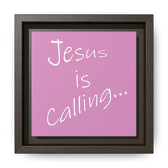 Jesus is Calling Pink Theme Framed Canvas Wall Art  Inspirational Christian Decor