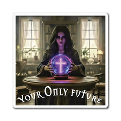Fortune Teller with Cross Crystal Ball Magnet | Your Only Future