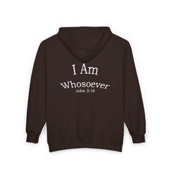 Christian Zip Hoodie — "I Am Whosoever" John 3:16 Full-Zip Sweatshirt