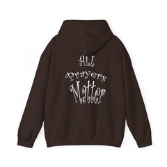 Heavy Blend Hooded Sweatshirt "All Prayers Matter" curly white font