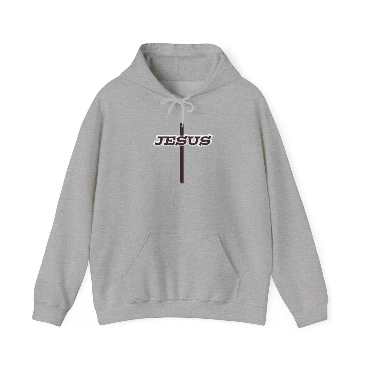 Heavy Blend Hoodie Sweatshirt "Jesus Cross" brown graphic