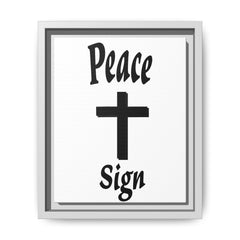 Peace Cross Sign Matte Canvas Framed | Religious Wall Art