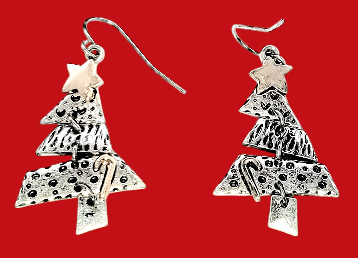 Artsy Christmas Tree Earrings