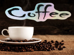 Holographic Die-cut Stickers "Coffee"