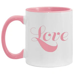 Accent Coffee Mug Pink "Love" 11oz