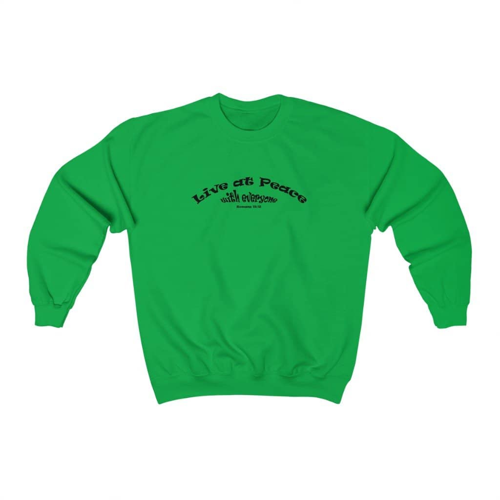 Heavy Blend™ Crewneck Sweatshirt "Live at Peace" in 5 Colors and 8 Sizes (4422242402398)
