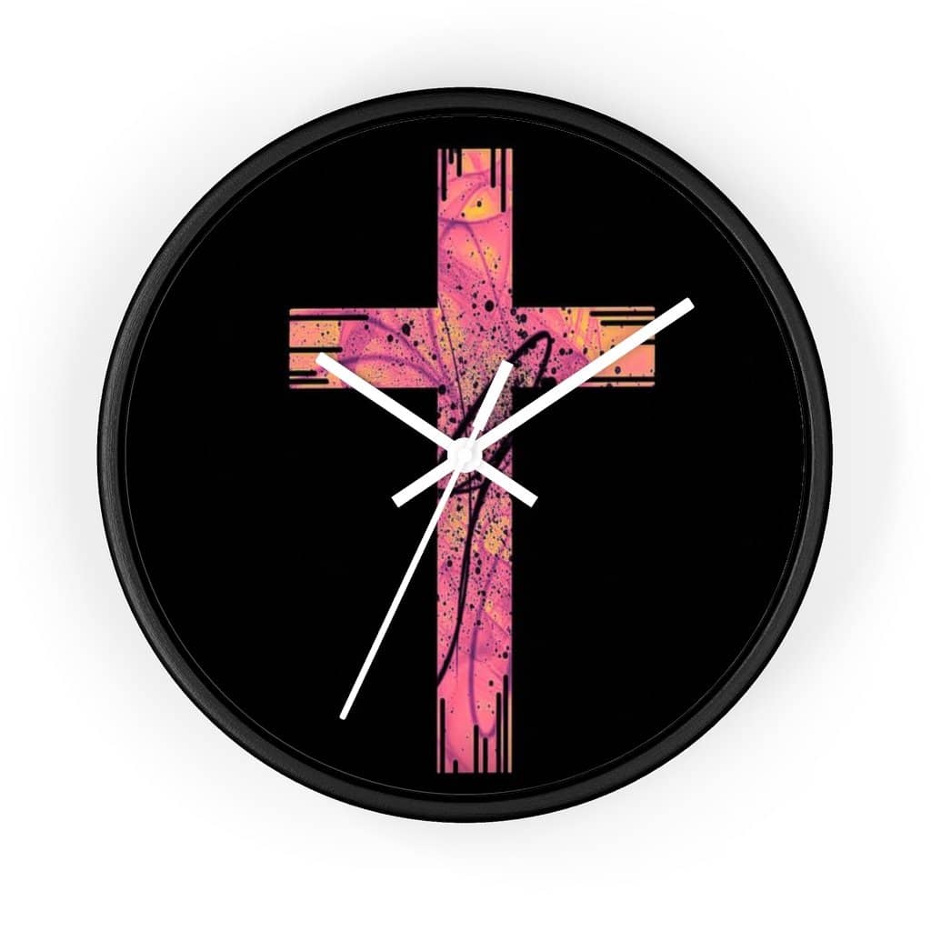 Wall Clock Pink Cross (3083275108452)