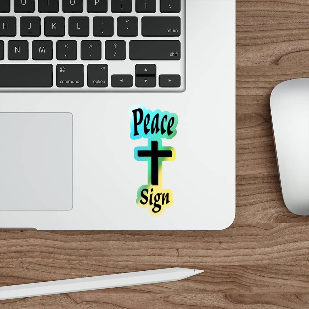 Holographic Die-cut Stickers "Peace Sign"