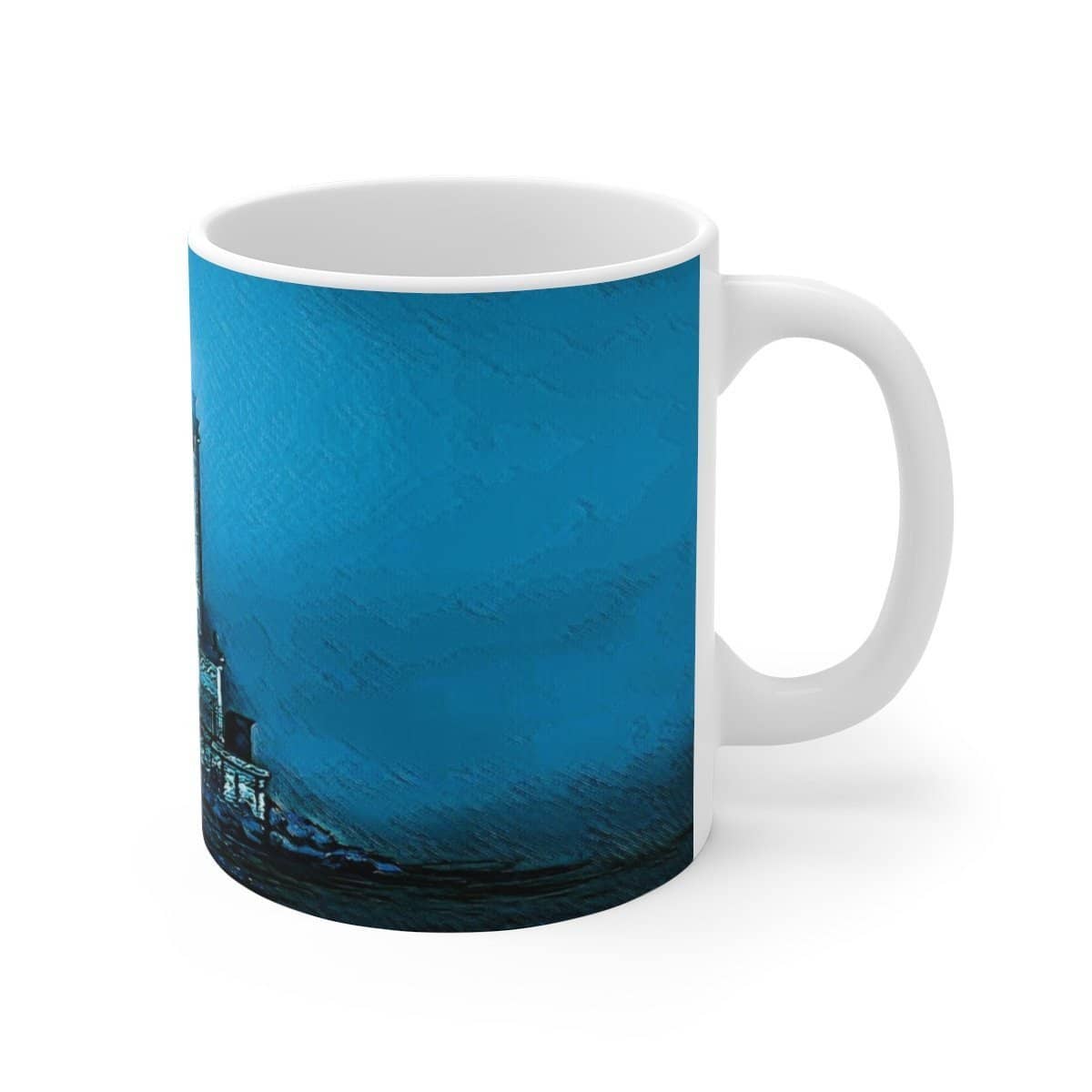 White Ceramic Mug Angels Gate Lighthouse 110z or 15oz Mug (3080965685348)