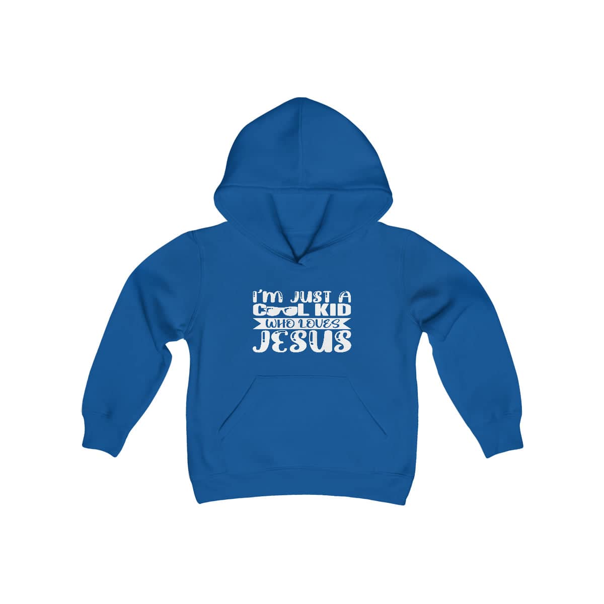 Youth Heavy Blend Hoodie "Cool Kid" white graphic