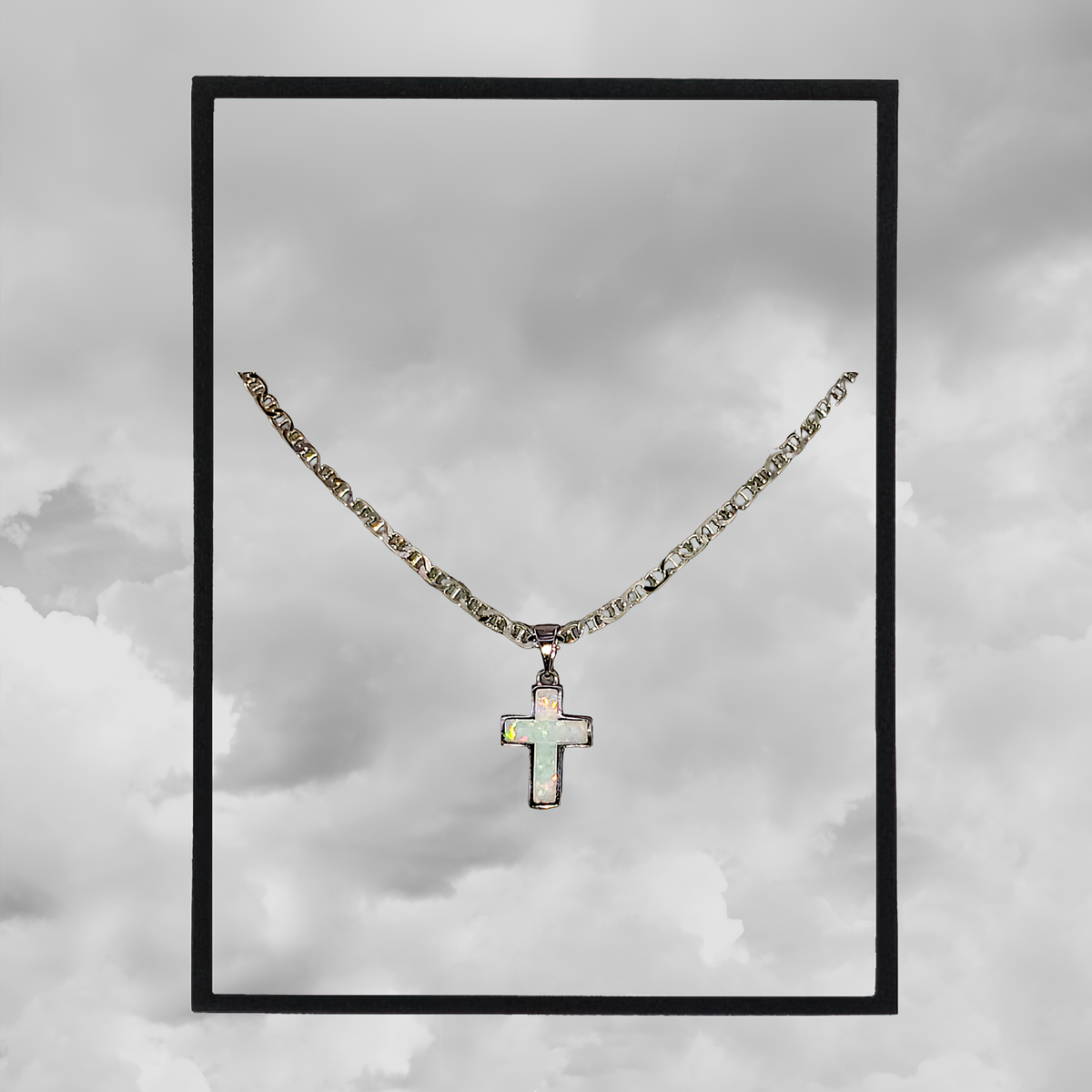White Opal Cross