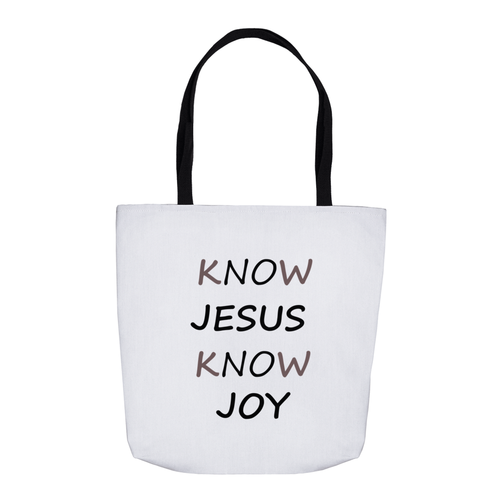 Tote Bag Know Jesus Know Joy in 3 Sizes Tote Bag (3382065070180)