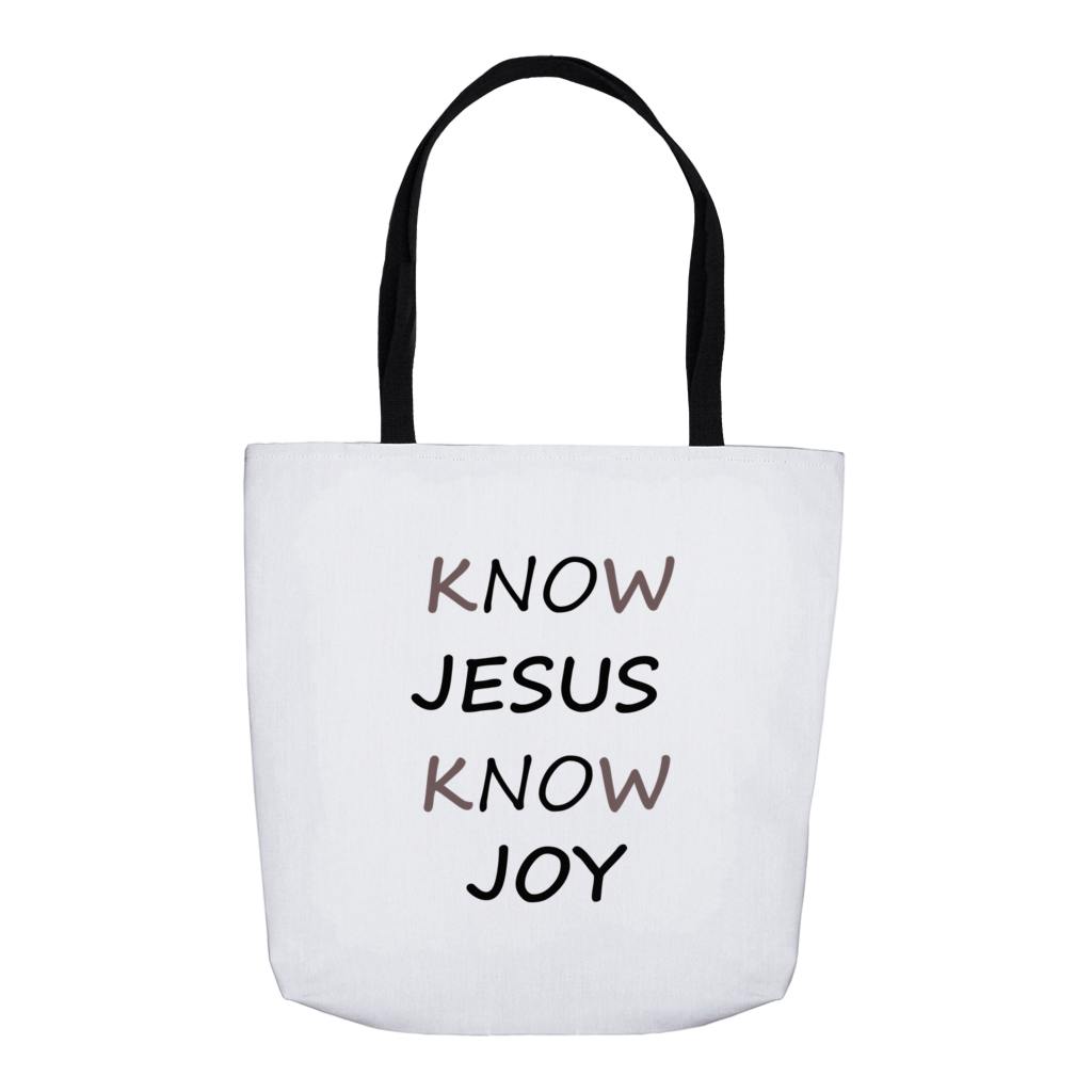 Tote Bag Know Jesus Know Joy in 3 Sizes Tote Bag (3382065070180)