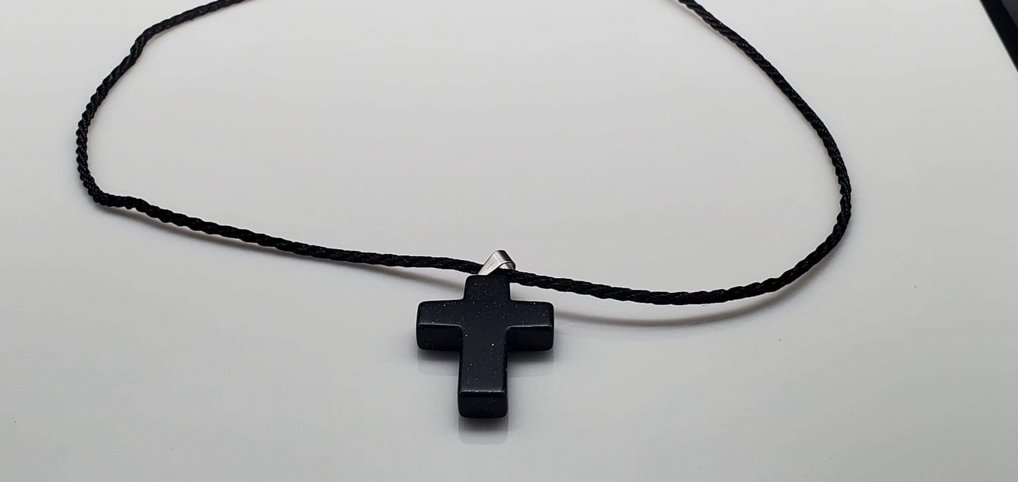 555Jewelry Stainless Steel Pendant Black Cross Necklace for Men, Mens Cross  Necklace, Cross Chain for Men, Black Rope Necklace, Boys Cross Necklace -  Adjustable Leather Cord Rope | Amazon.com