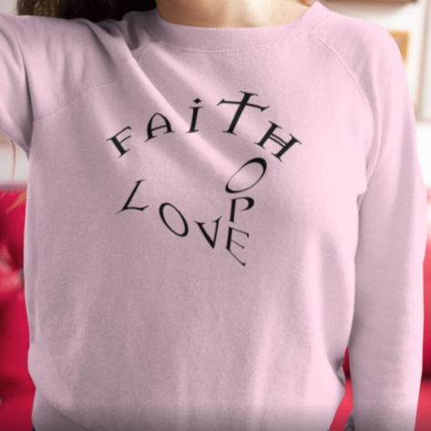 Heavy Blend™ Crewneck Sweatshirt &quot;Love Faith Hope&quot;