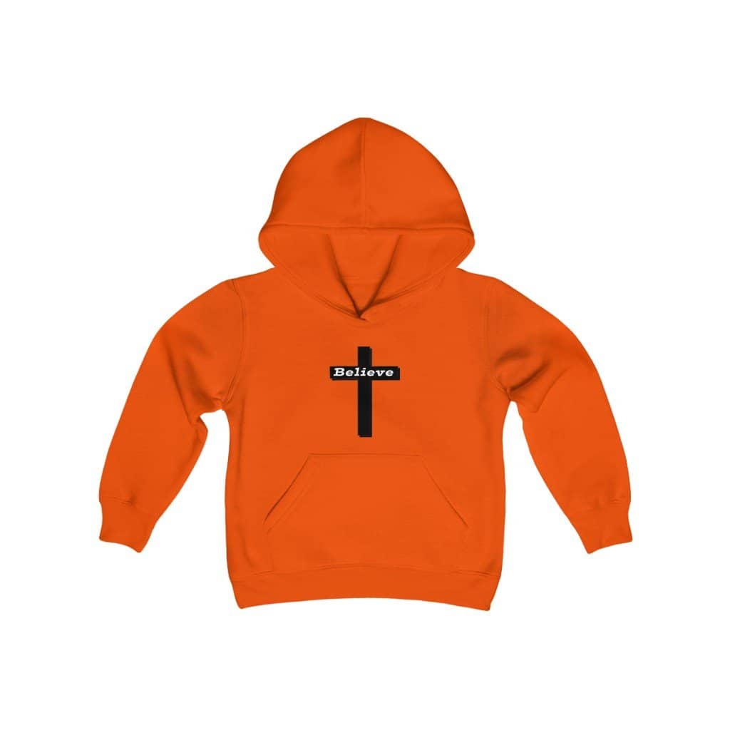 Youth Heavy Blend Hooded Sweatshirt "Believe" swift