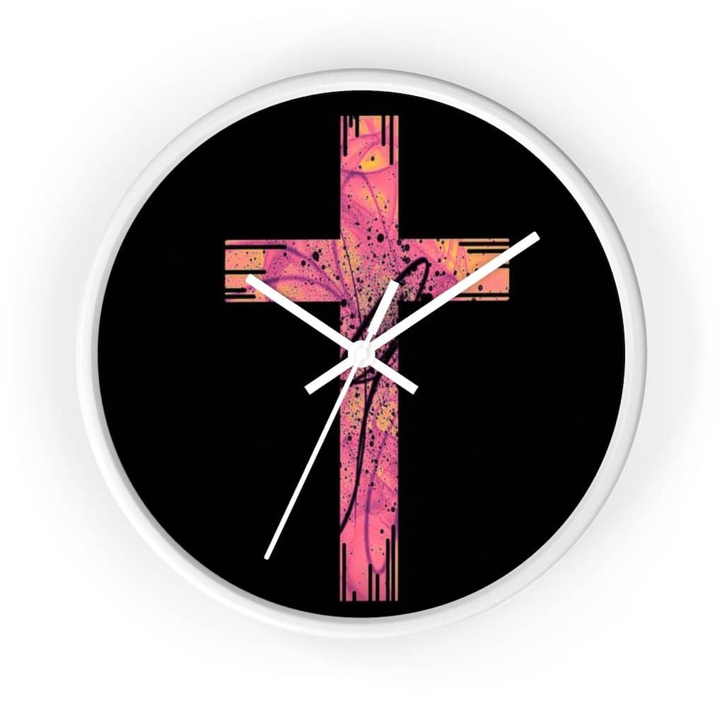 Wall Clock Pink Cross (3083275108452)