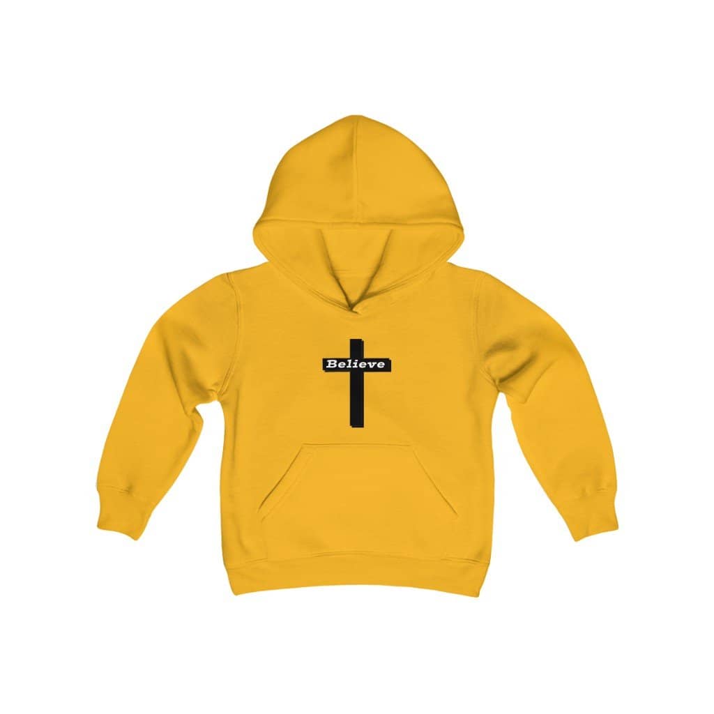 Youth Heavy Blend Hooded Sweatshirt "Believe" swift