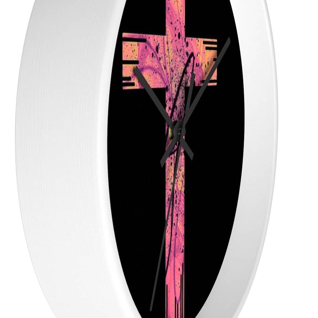 Wall Clock Pink Cross (3083275108452)