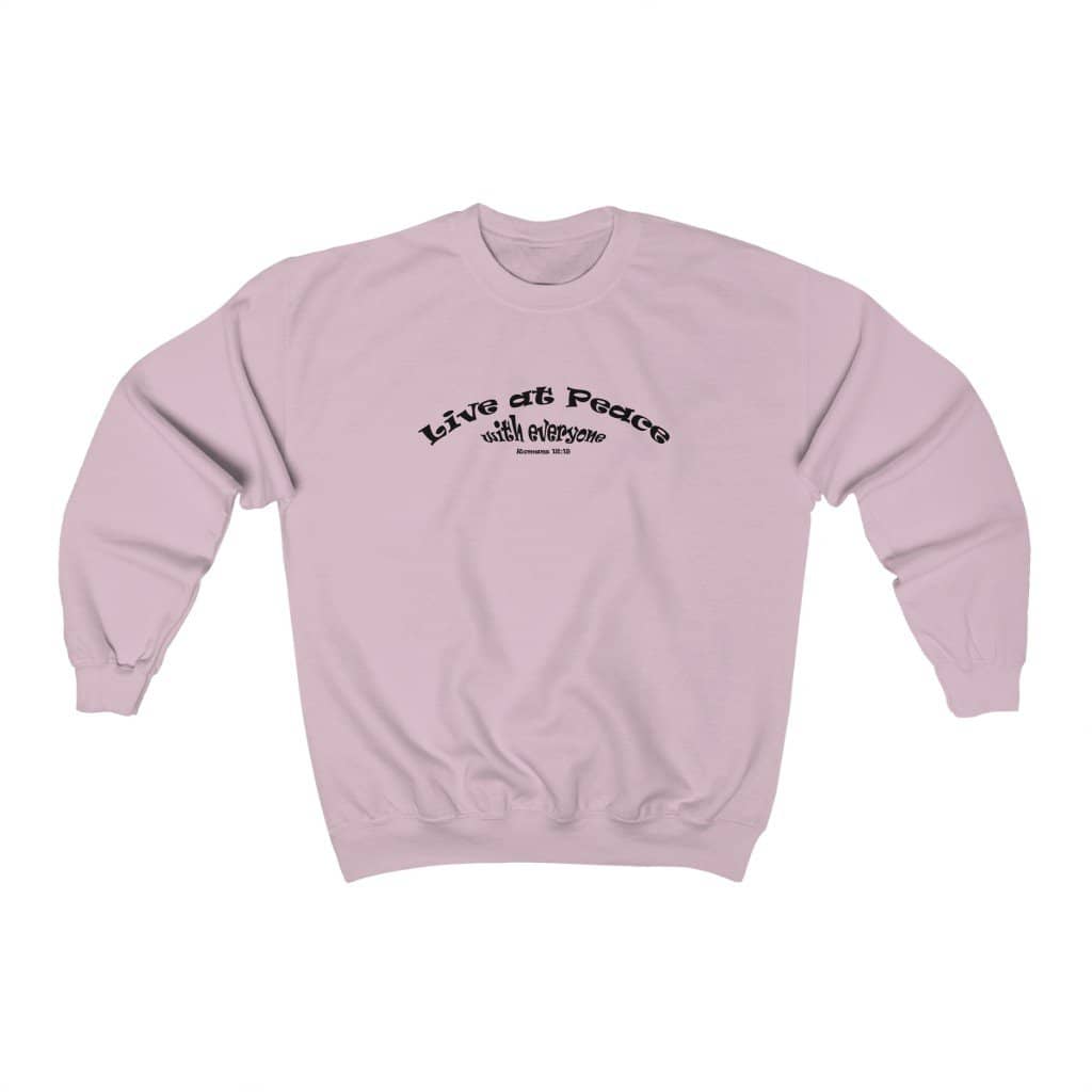 Heavy Blend™ Crewneck Sweatshirt "Live at Peace" in 5 Colors and 8 Sizes (4422242402398)