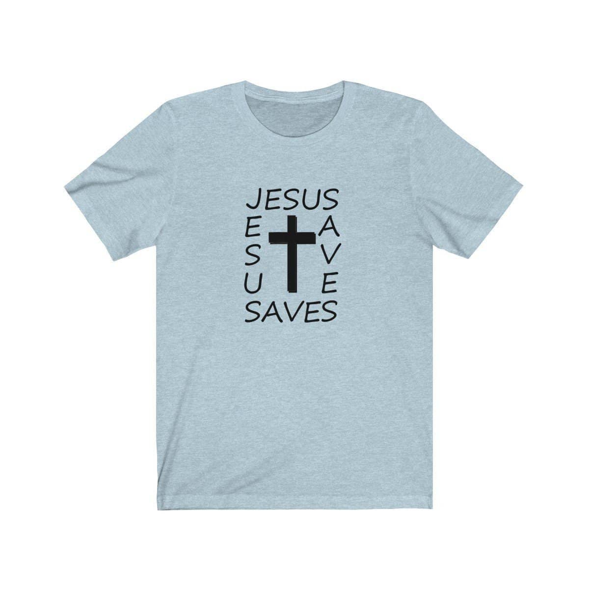 Bella &amp; Canvas 3001 T-Shirt Jesus Saves in 14 Colors and 7 Sizes T-Shirt (3342719811684)