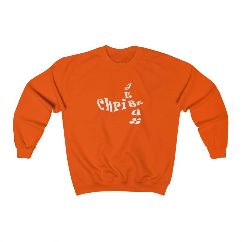 Heavy Blend™ Crewneck Sweatshirt "Jesus Cross" in 7 Colors and 8 Sizes (4408561598558)