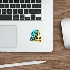 Holographic Die-cut Stickers "Always Stop and Pray"