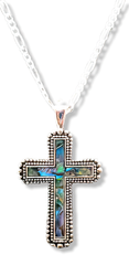 Abalone Stone Cross Necklace