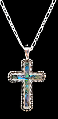 Abalone Stone Cross Necklace