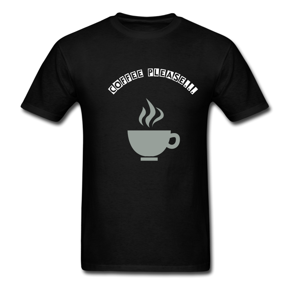 Coffee Please T-Shirt in 8 colors and 9 sizes S-6XL black / S Mens T-Shirt (2445945438308)