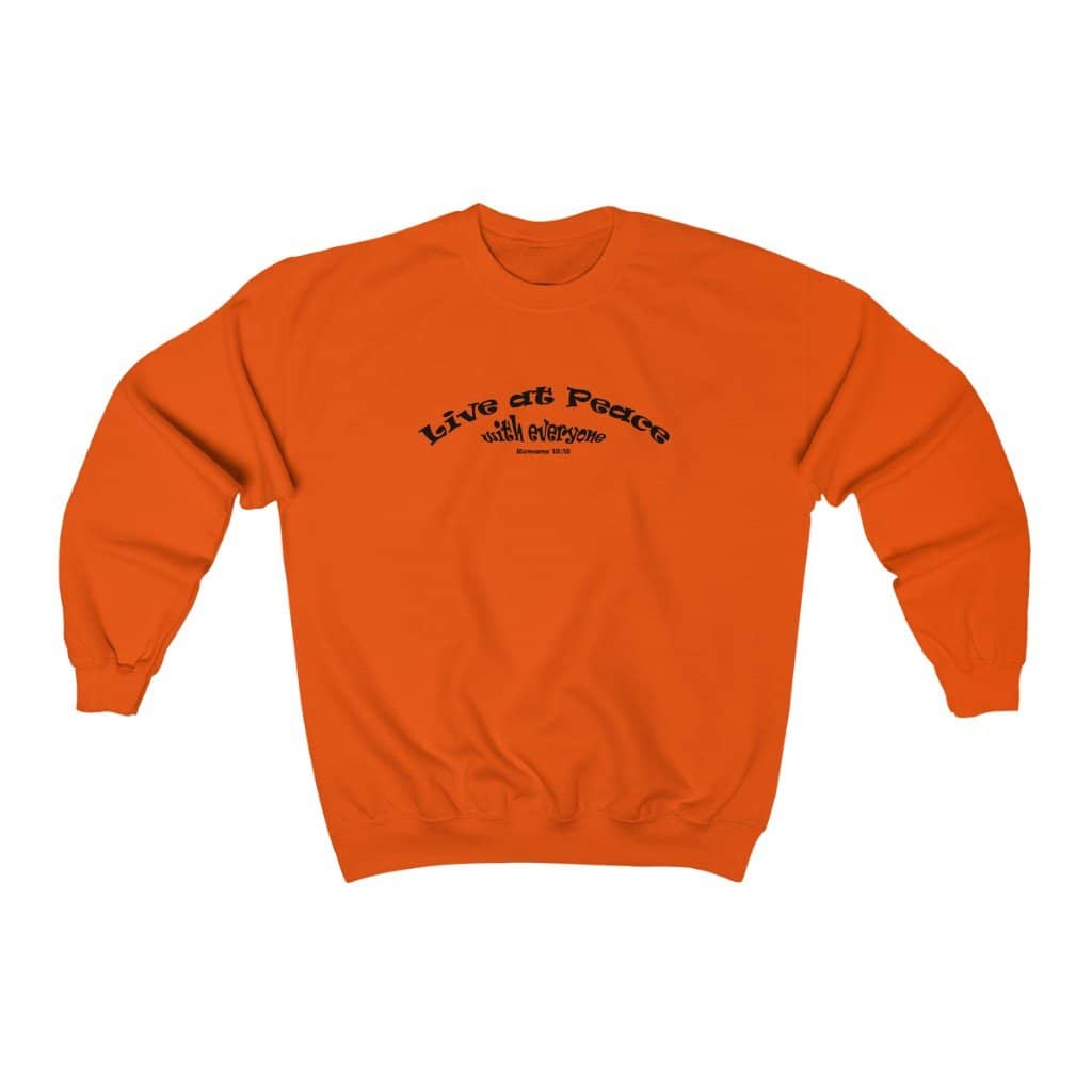 Heavy Blend™ Crewneck Sweatshirt &quot;Live at Peace&quot; in 5 Colors and 8 Sizes (4422242402398)
