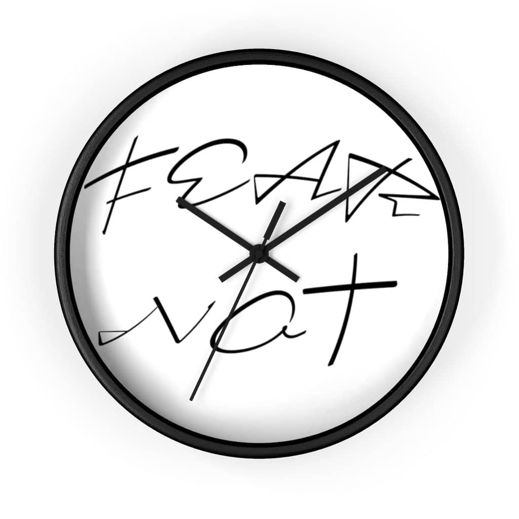 Wall clock "Fear Not" in 2 Frame Colors and 2 Hand Colors (4394316628062)