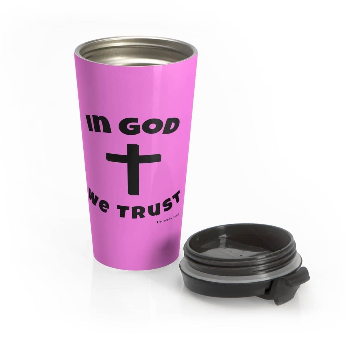 Stainless Steel Travel Mug Pink In God We Trust Mug (3289926500452)