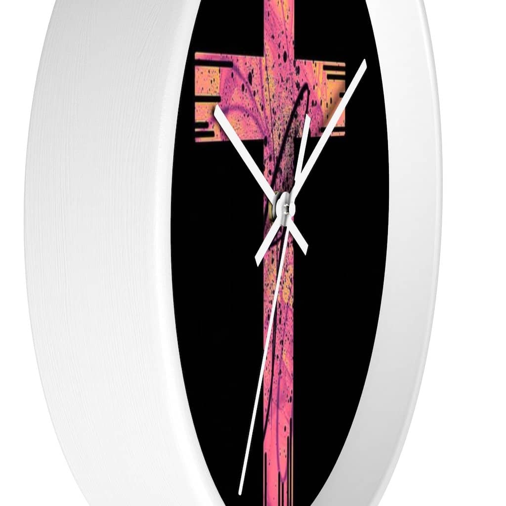 Wall Clock Pink Cross (3083275108452)