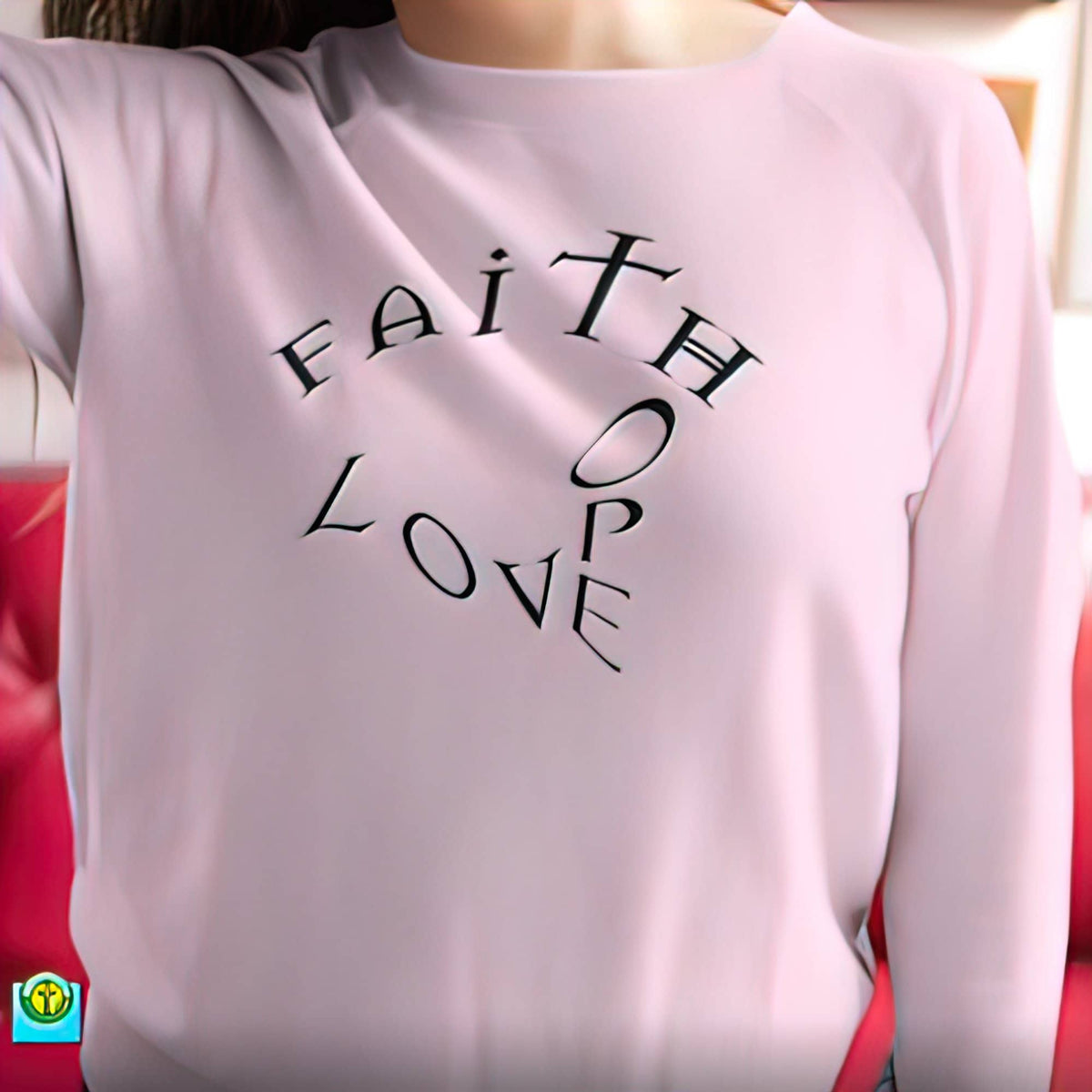 Heavy Blend™ Crewneck Sweatshirt &quot;Love Faith Hope&quot;