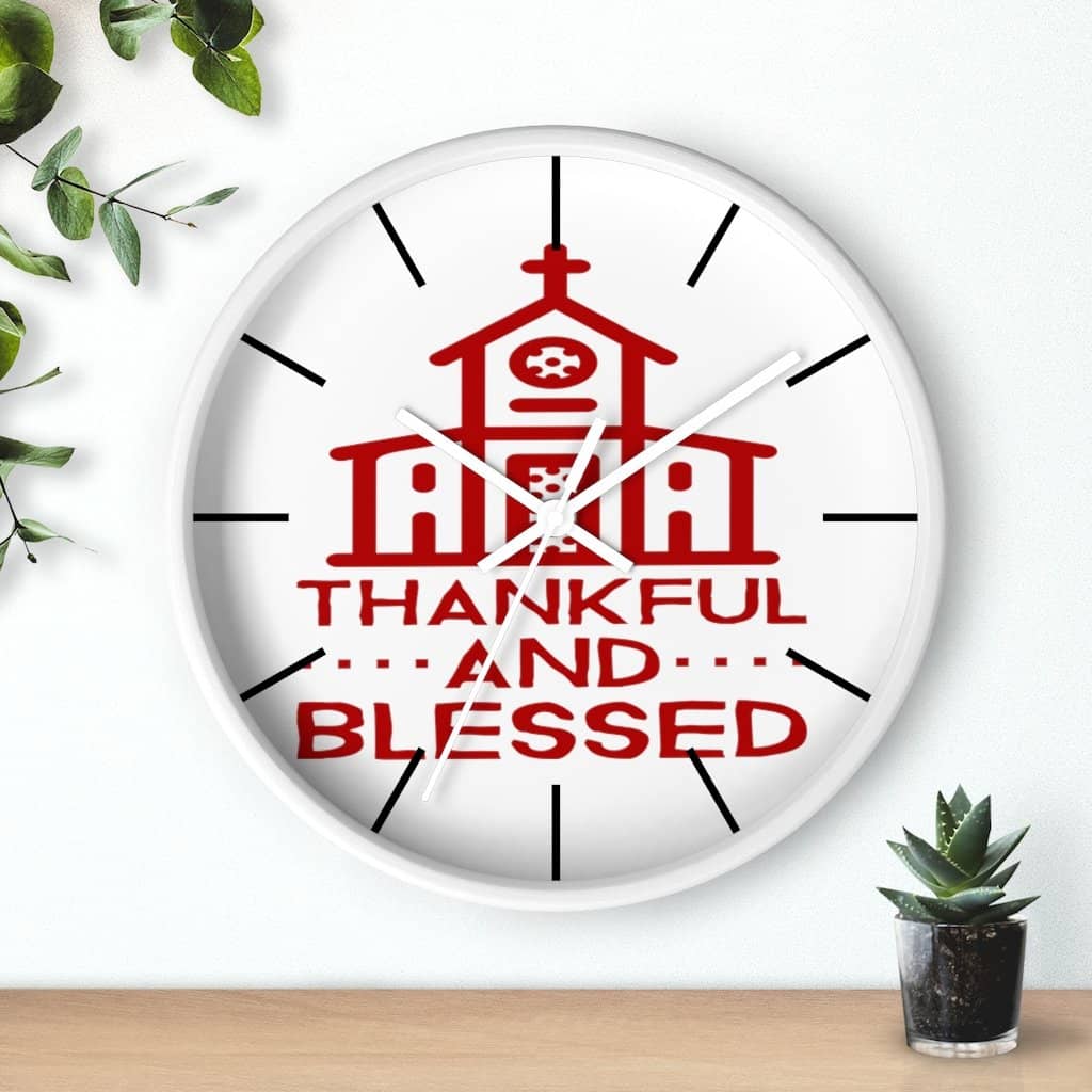 Wall Clock Thankful and Blessed (3083218026596)