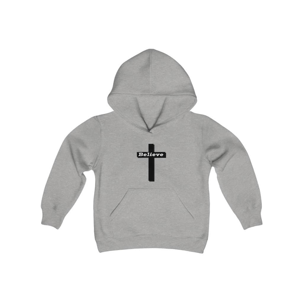 Youth Heavy Blend Hooded Sweatshirt "Believe" swift