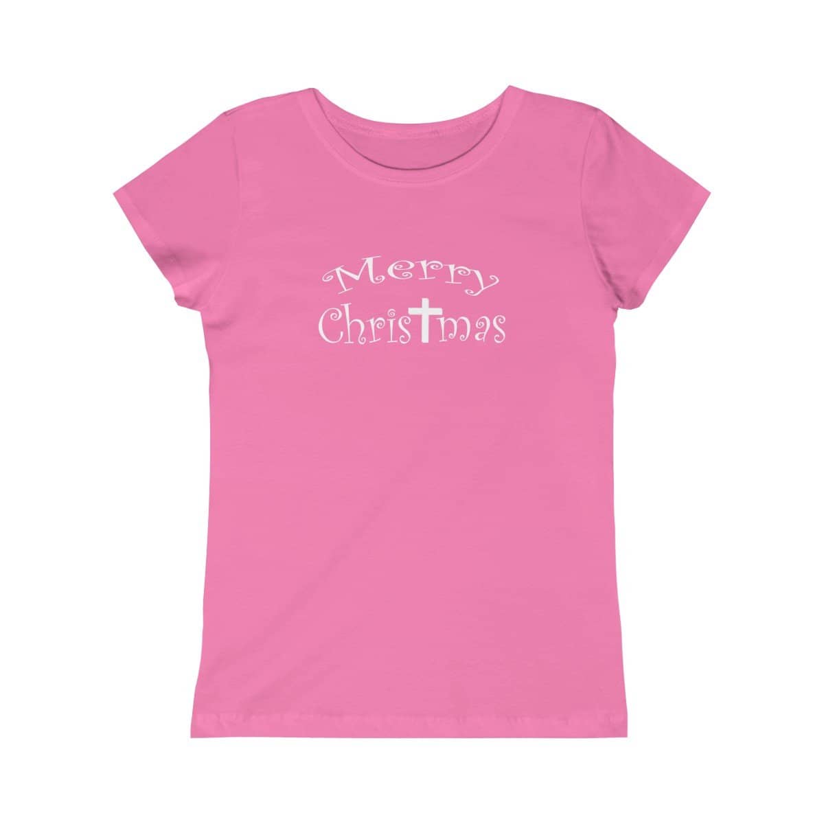 Girls Princess Tee &quot;Merry Christmas&quot; in 7 Colors and 5 Sizes (4339515490398)