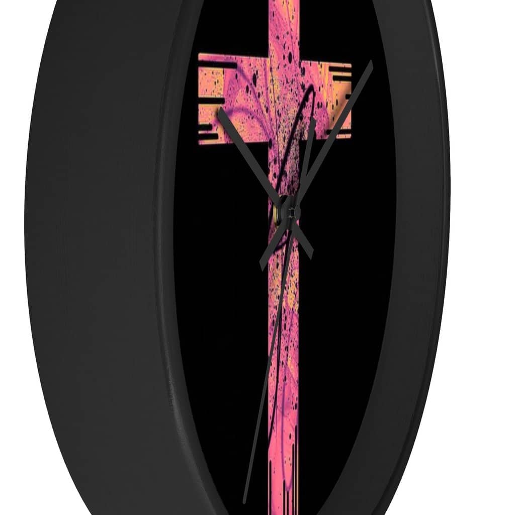Wall Clock Pink Cross (3083275108452)