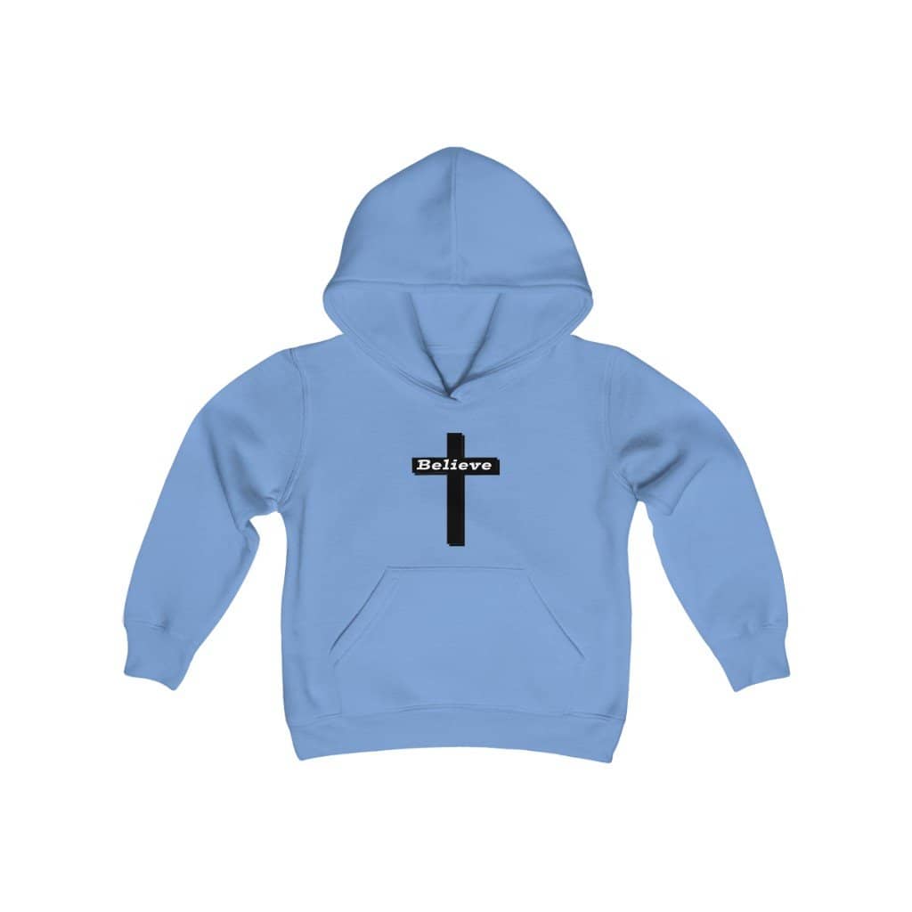Youth Heavy Blend Hooded Sweatshirt "Believe" swift
