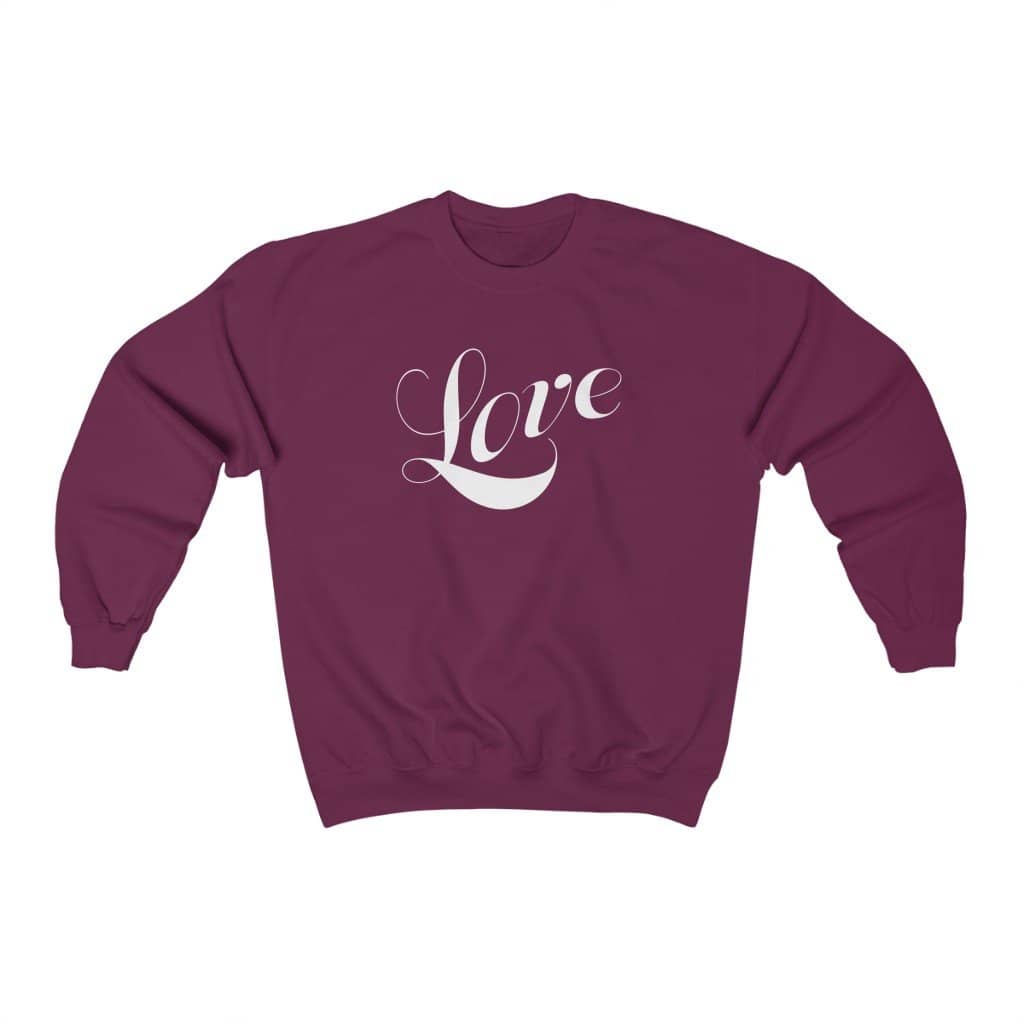 Heavy Blend™ Crewneck Sweatshirt "Love" white font (4755212664926)