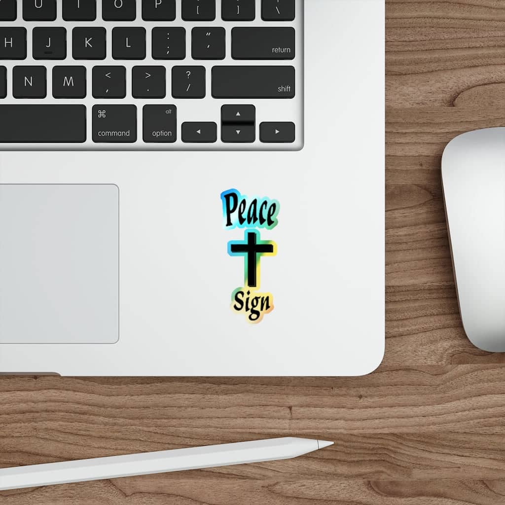 Holographic Die-cut Stickers "Peace Sign"