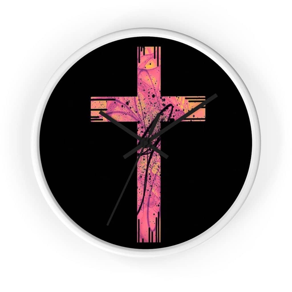 Wall Clock Pink Cross (3083275108452)